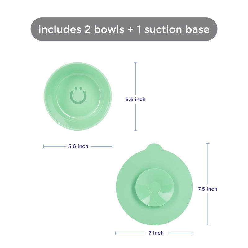 Ubbi Bowls with Interchangeable Suction Base for Babies and Toddlers, 2 Pack, Sugar Snap Green - Image 2